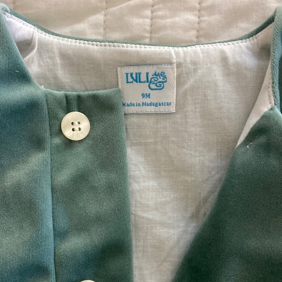 LULI & ME BOYS SAGE GREEN DRESSY JON JON VELVET 9 MONTHS - Picture 3 of 3